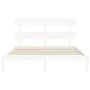 Double bed frame with white solid wood headboard by vidaXL, Beds and slatted bases - Ref: Foro24-3193537, Price: 136,28 €, Di...