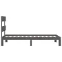 Estructura de cama con cabecero madera maciza gris 100x200cm de vidaXL, Camas y somieres - Ref: Foro24-3193523, Precio: 100,6...