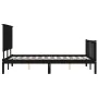 Bed frame with black solid wood headboard 120x200 cm by vidaXL, Beds and slatted bases - Ref: Foro24-3193400, Price: 180,90 €...