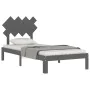 Estructura de cama con cabecero madera maciza gris 90x200 cm de vidaXL, Camas y somieres - Ref: Foro24-3193713, Precio: 106,3...