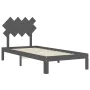 Estructura de cama con cabecero madera maciza gris 90x200 cm de vidaXL, Camas y somieres - Ref: Foro24-3193713, Precio: 106,3...