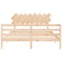 Bed frame with solid wood headboard 160x200 cm by vidaXL, Beds and slatted bases - Ref: Foro24-3195296, Price: 139,46 €, Disc...