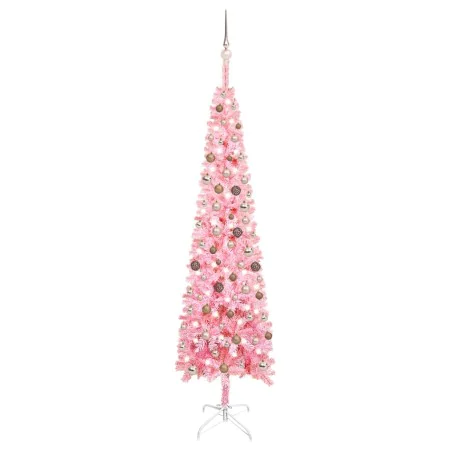 Slim Christmas tree with LEDs and pink balls 240 cm by vidaXL, Christmas trees - Ref: Foro24-3078069, Price: 82,74 €, Discoun...