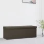 Dark Brown Faux Linen Folding Storage Bench by vidaXL, Benches for halls and storage - Ref: Foro24-338794, Price: 63,30 €, Di...