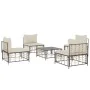 5-teiliges Gartenmöbel-Set und anthrazitfarbene PE-Rattan-Kissen von vidaXL, Outdoor-Sofas - Ref: Foro24-3186710, Preis: 357,...