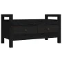 Solid black pine wood entryway bench 80x40x43 cm by vidaXL, Benches for halls and storage - Ref: Foro24-821788, Price: 93,94 ...