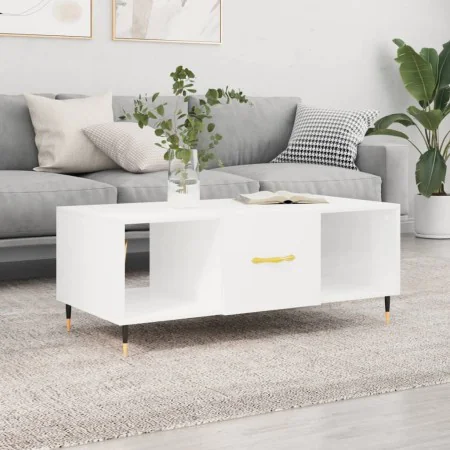 Glossy white plywood coffee table 102x50x40 cm by vidaXL, Coffee table - Ref: Foro24-829278, Price: 48,92 €, Discount: %