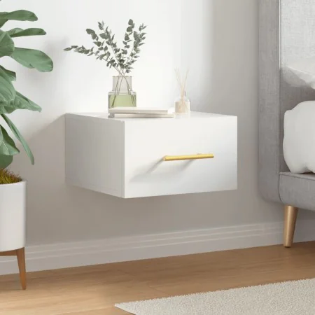 Glossy white wall bedside table 35x35x20 cm by vidaXL, Lockers and storage cabinets - Ref: Foro24-829792, Price: 29,23 €, Dis...