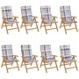 Reclining garden chairs and cushions 8 pcs solid teak wood by vidaXL, Garden chairs - Ref: Foro24-3196537, Price: 1,00 €, Dis...