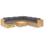 9-piece garden furniture set and solid teak wood cushions by vidaXL, Garden sets - Ref: Foro24-3100890, Price: 1,00 €, Discou...