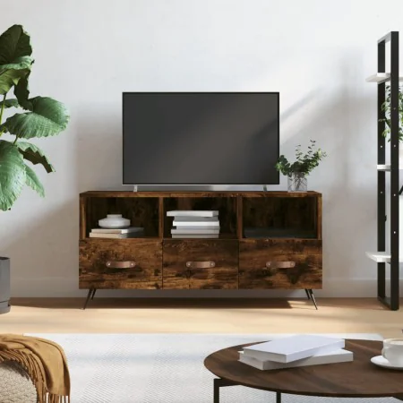 Engineered wood TV stand in smoked oak, 102x36x50 cm. by vidaXL, TV Furniture - Ref: Foro24-829009, Price: 75,32 €, Discount: %