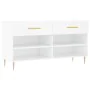 White engineered wood shoe bench 102x35x55 cm by vidaXL, Shoe racks and shoe organizers - Ref: Foro24-829724, Price: 51,57 €,...