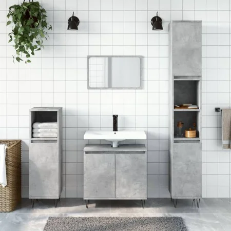 Concrete gray engineered wood bathroom cabinet 58x33x60 cm by vidaXL, bathroom vanities - Ref: Foro24-831584, Price: 52,20 €,...