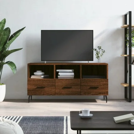 Mueble de TV madera de ingeniería marrón roble 102x36x50 cm de vidaXL, Muebles TV - Ref: Foro24-829059, Precio: 60,14 €, Desc...