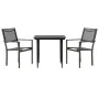 3-piece garden dining set, black steel and textilene by vidaXL, Garden sets - Ref: Foro24-3200718, Price: 169,96 €, Discount: %