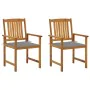 Garden chairs 2 units solid acacia wood and cushions by vidaXL, Garden chairs - Ref: Foro24-3061169, Price: 145,73 €, Discoun...