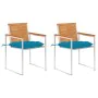 Garden chairs with cushions 2 pcs solid acacia wood and steel by vidaXL, Garden chairs - Ref: Foro24-3061507, Price: 261,67 €...