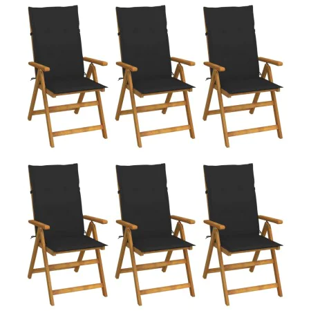 6 pcs folding garden chairs and solid acacia wood cushions by vidaXL, Garden chairs - Ref: Foro24-3064126, Price: 479,73 €, D...