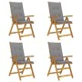 Reclining garden chairs 4 pcs solid acacia wood cushions by vidaXL, Garden chairs - Ref: Foro24-3065363, Price: 345,09 €, Dis...