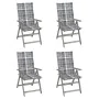 Reclining garden chairs 4 pcs solid acacia wood cushions by vidaXL, Garden chairs - Ref: Foro24-3065391, Price: 272,15 €, Dis...