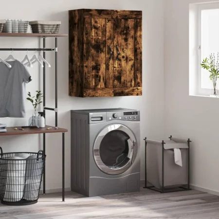 Smoked oak engineered wood wall cabinet 69.5x34x90 cm by vidaXL, Sideboards - Ref: Foro24-830377, Price: 53,77 €, Discount: %