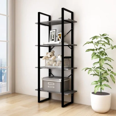 4-tier solid gray pine wood shelf 60x30x140 cm by vidaXL, Bookcases and shelves - Ref: Foro24-806444, Price: 51,96 €, Discoun...