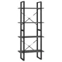 4-tier solid gray pine wood shelf 60x30x140 cm by vidaXL, Bookcases and shelves - Ref: Foro24-806444, Price: 51,96 €, Discoun...