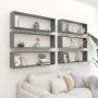 Cube wall shelf 6 units glossy gray plywood 100x15x30 cm by vidaXL, Shelves and shelves - Ref: Foro24-807105, Price: 70,47 €,...