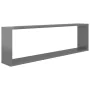 Cube wall shelf 6 units glossy gray plywood 100x15x30 cm by vidaXL, Shelves and shelves - Ref: Foro24-807105, Price: 70,47 €,...