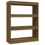 Honey brown pine space divider shelf 100x30x103 cm by vidaXL, Bookcases and shelves - Ref: Foro24-808216, Price: 64,07 €, Dis...