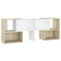 White and oak plywood TV cabinet 104x30x52 cm by vidaXL, TV Furniture - Ref: Foro24-808355, Price: 54,97 €, Discount: %