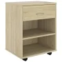 Kleiderschrank mit Rollen Sonoma-Eichensperrholz 46x36x59cm von vidaXL, Schließfächer und Lagerschränke - Ref: Foro24-808470,...