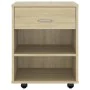 Kleiderschrank mit Rollen Sonoma-Eichensperrholz 46x36x59cm von vidaXL, Schließfächer und Lagerschränke - Ref: Foro24-808470,...