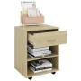 Kleiderschrank mit Rollen Sonoma-Eichensperrholz 46x36x59cm von vidaXL, Schließfächer und Lagerschränke - Ref: Foro24-808470,...