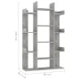 Concrete gray plywood bookcase 86x25.5x140 cm by vidaXL, Bookcases and shelves - Ref: Foro24-808904, Price: 79,17 €, Discount: %