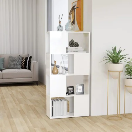 White glossy space divider shelf 60x24x124.5 cm by vidaXL, Bookcases and shelves - Ref: Foro24-809086, Price: 51,29 €, Discou...