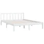 Solid white pine wood bed frame 120x190 cm by vidaXL, Beds and slatted bases - Ref: Foro24-810053, Price: 110,24 €, Discount: %