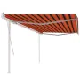 Manual retractable awning with orange and brown poles 5x3.5 m by vidaXL, Awnings - Ref: Foro24-3070060, Price: 525,90 €, Disc...