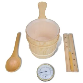 Sauna accessories bucket spoon, clock, thermo hygrometer by vidaXL, sauna accessories - Ref: Foro24-50245, Price: 60,09 €, Di...