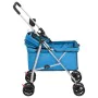 Zusammenklappbarer Hundekinderwagen aus blauem Oxford-Stoff, 76 x 50 x 100 cm von vidaXL, Kinderwagen für Haustiere - Ref: Fo...