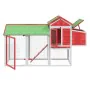 Solid red pine wood chicken coop 193x65x117 cm by vidaXL, Cages and habitats for small animals - Ref: Foro24-172235, Price: 1...