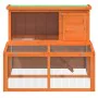 Solid pine wood rabbit hutch in brown, 102x90x84.5 cm by vidaXL, Cages and habitats for small animals - Ref: Foro24-172283, P...