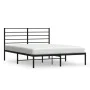 Bed frame with black metal headboard 140x200 cm by vidaXL, Beds and slatted bases - Ref: Foro24-352320, Price: 97,53 €, Disco...