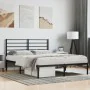 Bed frame with black metal headboard 140x200 cm by vidaXL, Beds and slatted bases - Ref: Foro24-352320, Price: 97,53 €, Disco...