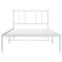 Metal bed frame with white headboard 100x200 cm by vidaXL, Beds and slatted bases - Ref: Foro24-352524, Price: 72,95 €, Disco...