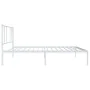 Metal bed frame with white headboard 100x200 cm by vidaXL, Beds and slatted bases - Ref: Foro24-352524, Price: 72,95 €, Disco...