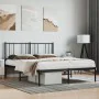 Bed frame with black metal headboard 135x190 cm by vidaXL, Beds and slatted bases - Ref: Foro24-352479, Price: 103,85 €, Disc...