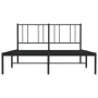 Bed frame with black metal headboard 135x190 cm by vidaXL, Beds and slatted bases - Ref: Foro24-352479, Price: 103,85 €, Disc...