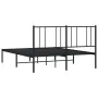 Bed frame with black metal headboard 135x190 cm by vidaXL, Beds and slatted bases - Ref: Foro24-352479, Price: 103,85 €, Disc...