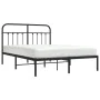 Bed frame with black metal headboard 150x200 cm by vidaXL, Beds and slatted bases - Ref: Foro24-352580, Price: 136,58 €, Disc...